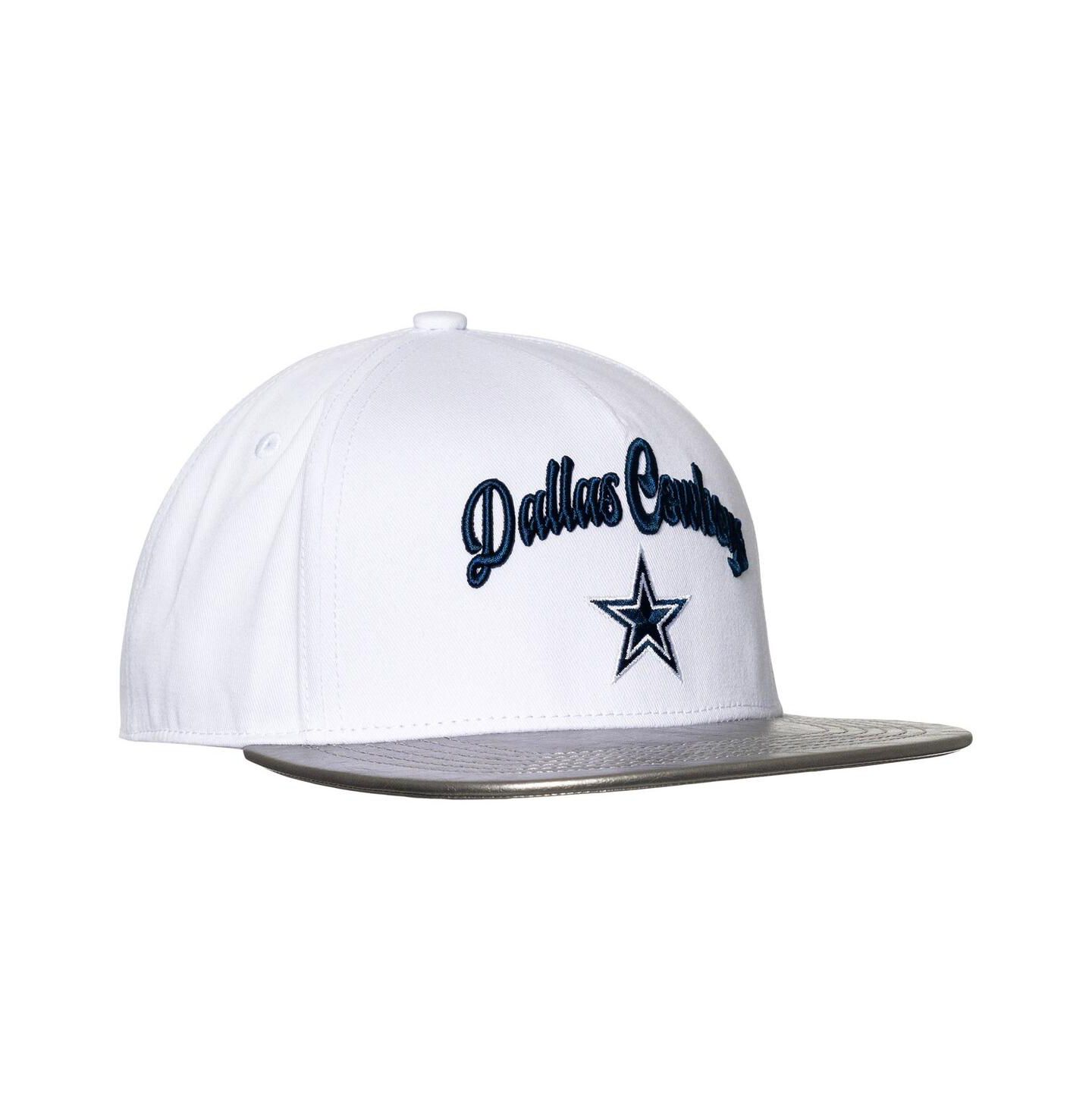 Женская кепка The Wild Collective White/Silver Dallas Cowboys Two-Tone Snapback Hat — фото 3