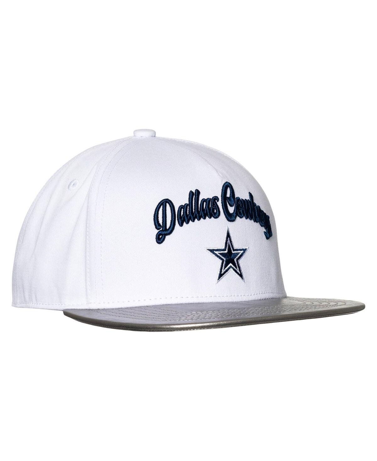 The Wild Collective Women's White/silver Dallas Cowboys Two-tone Snapback Hat In Multi