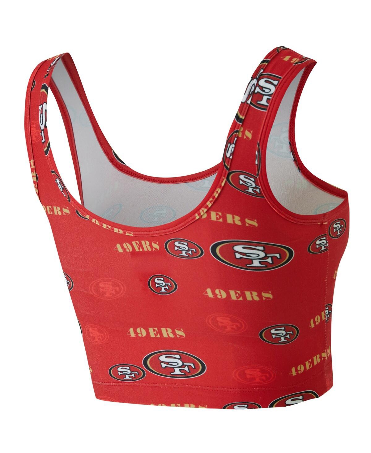 Concepts Sport Women's Scarlet San Francisco 49ers Mosaic Allover Print Bralette In Red