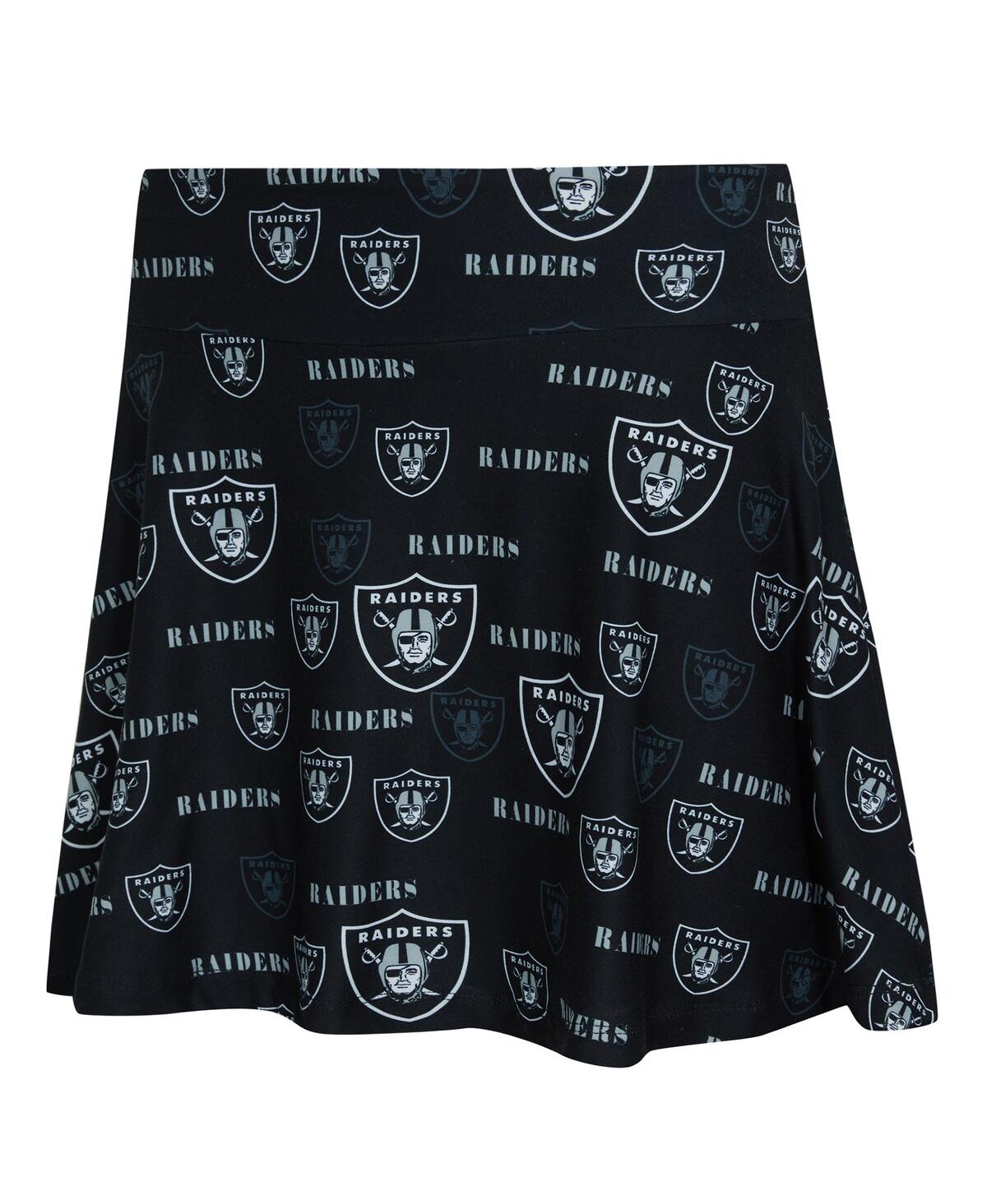 Concepts Sport Women's Black Las Vegas Raiders Mosaic Allover Print Skort In Black