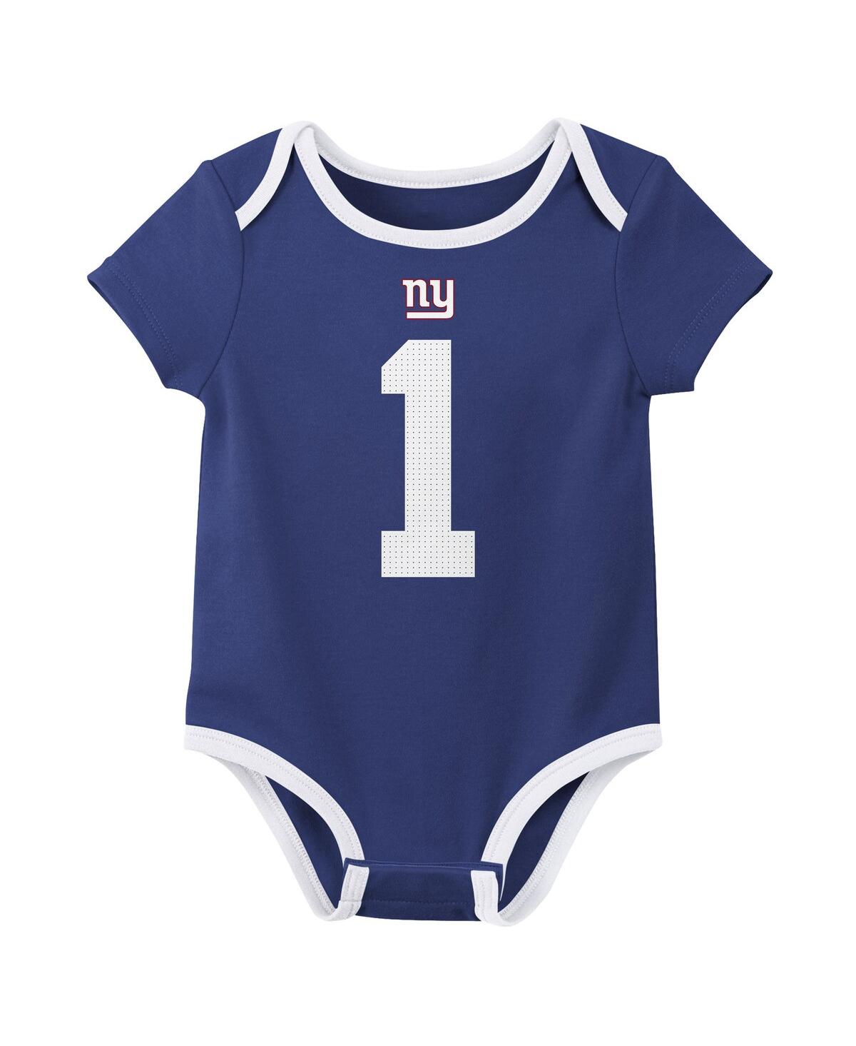 Nike Baby Boys And Girls 3-pack Malik Nabers New York Giants Name Number Bodysuit Set In Blue