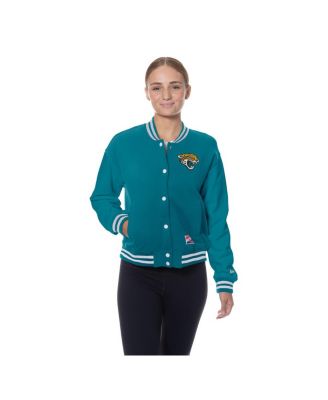 Women's Teal Jacksonville Jaguars Throwback Fleece Full-Snap Jacket