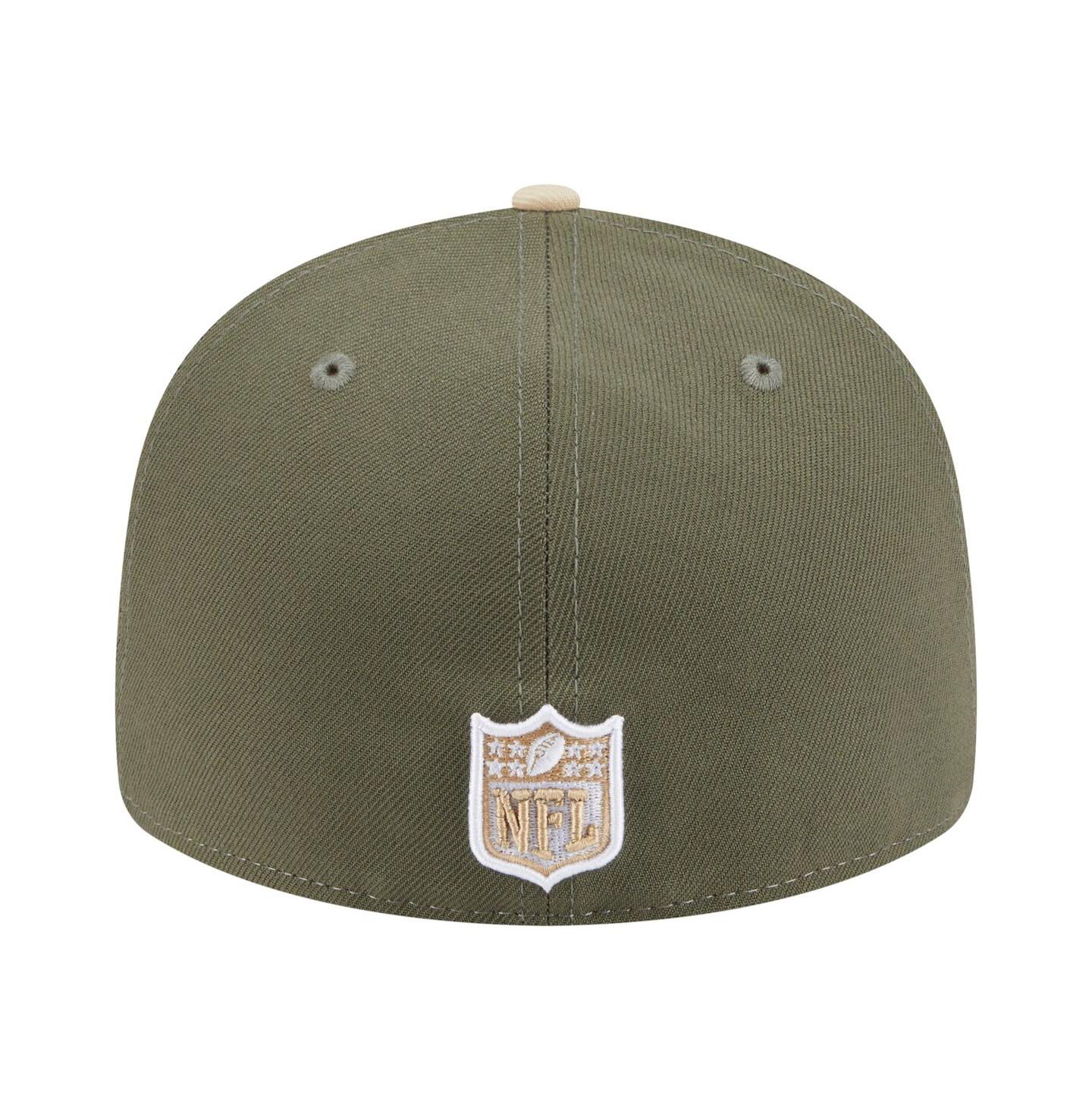 Мужские головные уборы New Era Light Beige/Olive New York Jets Two-Tone Color Pack Split Panel 59FIFTY Fitted Hat — фото 3