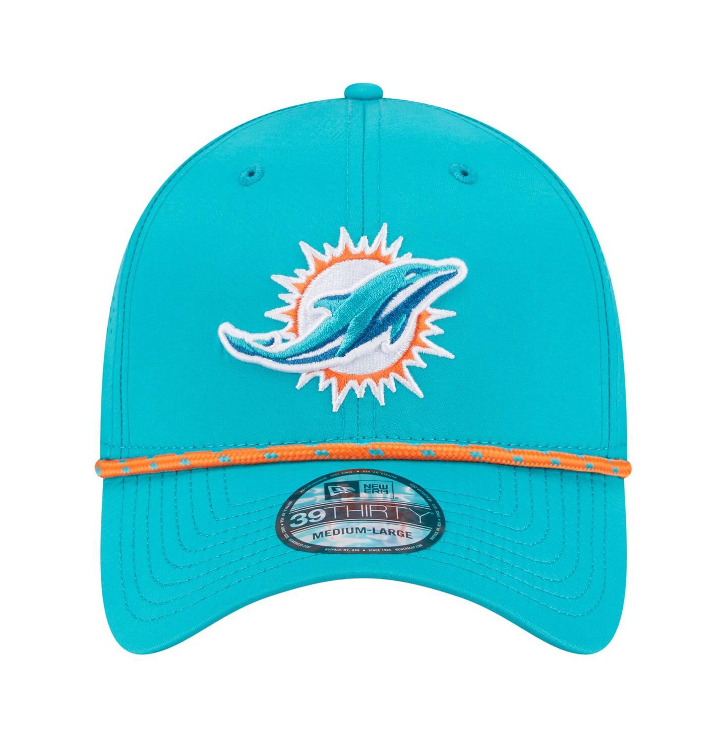 Мужская кепка New Era Aqua Miami Dolphins Perforated 39THIRTY Flex Hat — фото 5