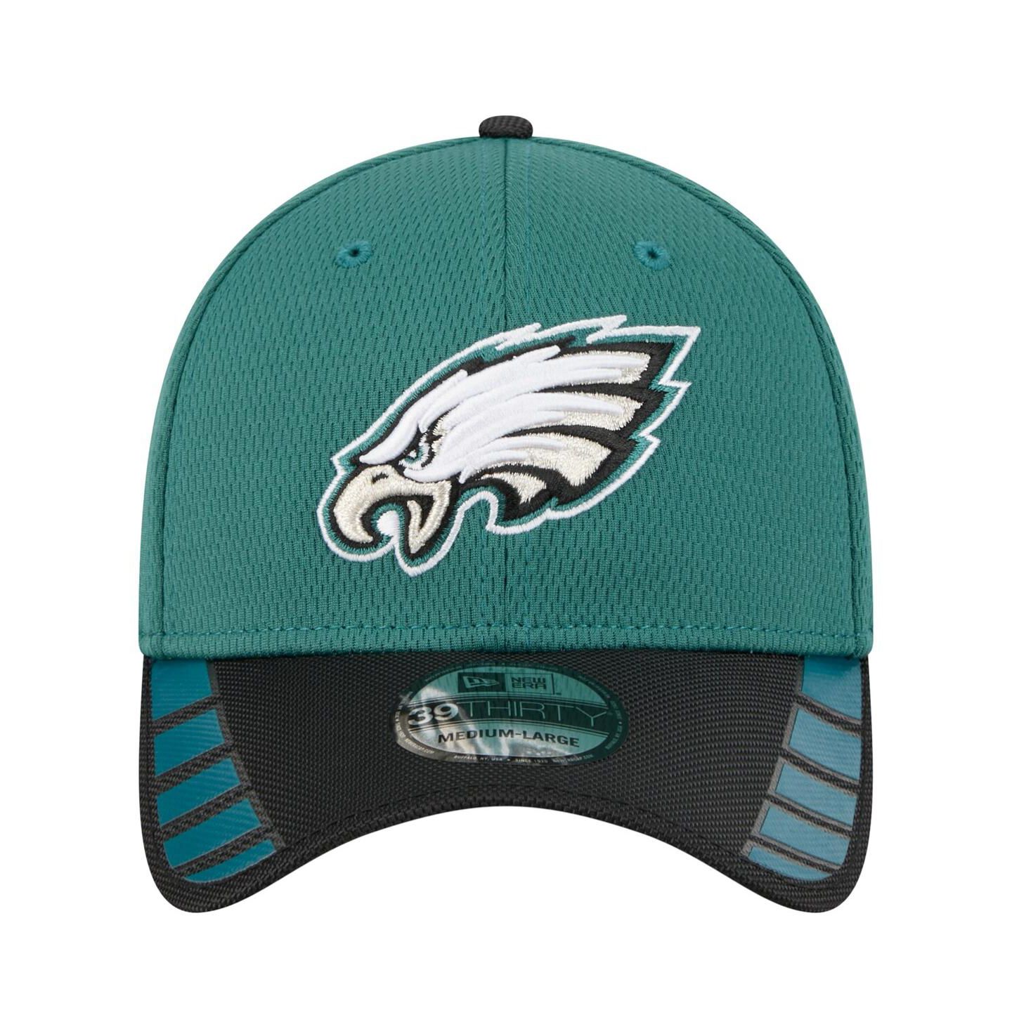Мужские козырьки New Era Midnight Green Philadelphia Eagles Hit 39THIRTY Flex Hat — фото 5
