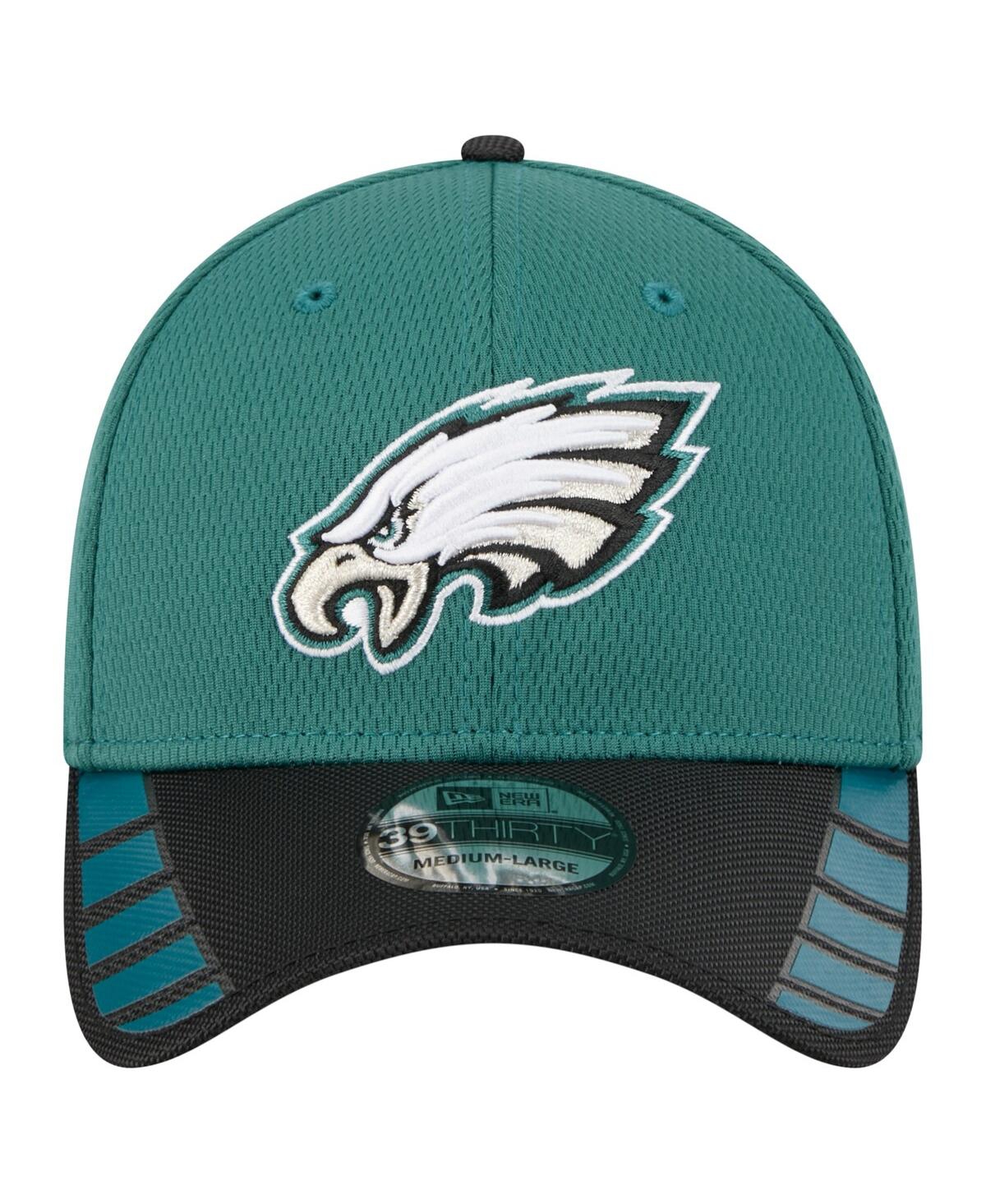 New Era Men's Midnight Green Philadelphia Eagles Visor Hit 39THIRTY Flex Hat