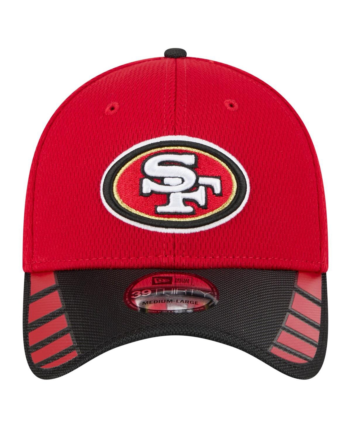 New Era Men's Scarlet San Francisco 49ers Visor Hit 39THIRTY Flex Hat