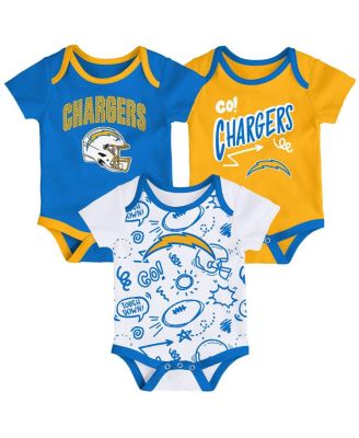 Outerstuff - Baby Boys and Girls Los Angeles Chargers All Day Play Three-Piece Bodysuit Set