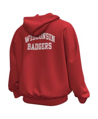 Men's Red Wisconsin Badgers Throwback Icon Fleece Pullover Hoodie