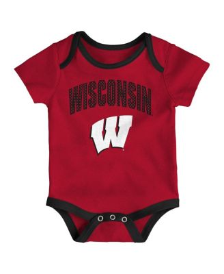 Baby Boys and Girls 3-Pack Wisconsin Badgers All Day Play Bodysuit Set