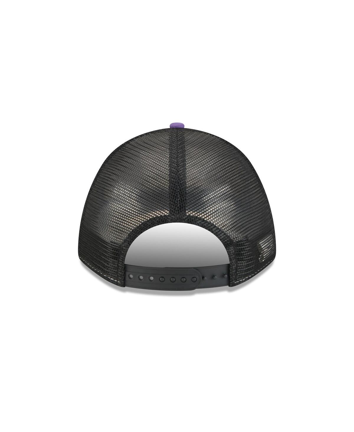 New Era Men's Purple Baltimore Ravens Linear A-Frame 9FORTY Adjustable Hat