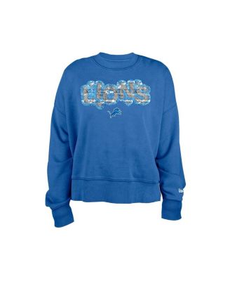 Girl's Blue Detroit Lions Flip Sequin Sweatshirt