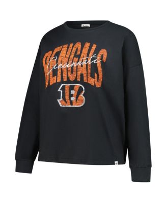 Women's Black Cincinnati Bengals Plus Size Muse Sydney Long Sleeve T-Shirt