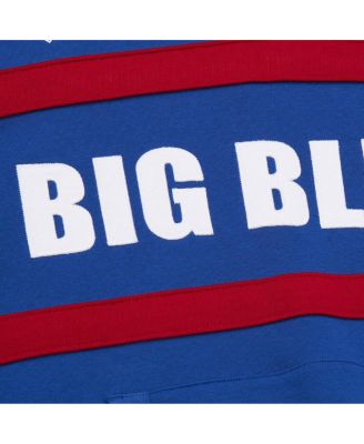 Mitchell Ness Men's Royal New York Giants Logo Head Coach Fleece Pullover Hoodie