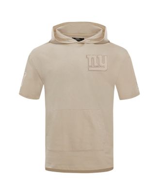 Men's Tan New York Giants Neutrals Capsule Short Sleeve Pullover Hoodie