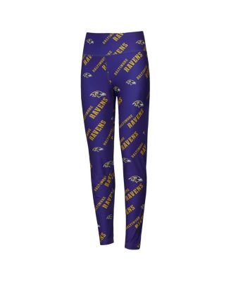 Women's Purple Baltimore Ravens Breakthrough Allover Print Knit Sleep Leggings