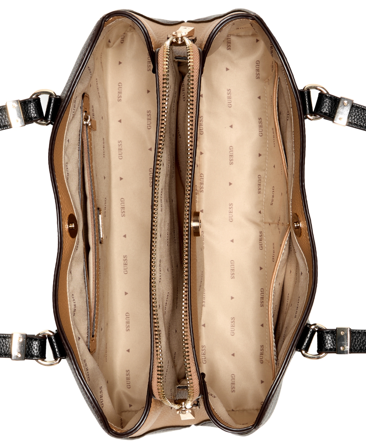 Guess Lyndi Large Girlfriend Satchel Bag In Brown