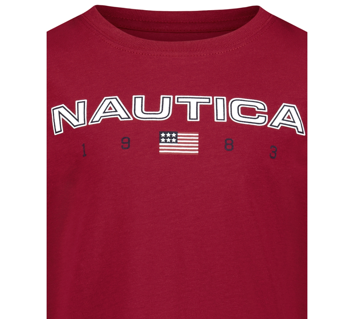 Nautica Toddler And Little Boys 2t-7 Flag Design Long Sleeve T-shirt In Red