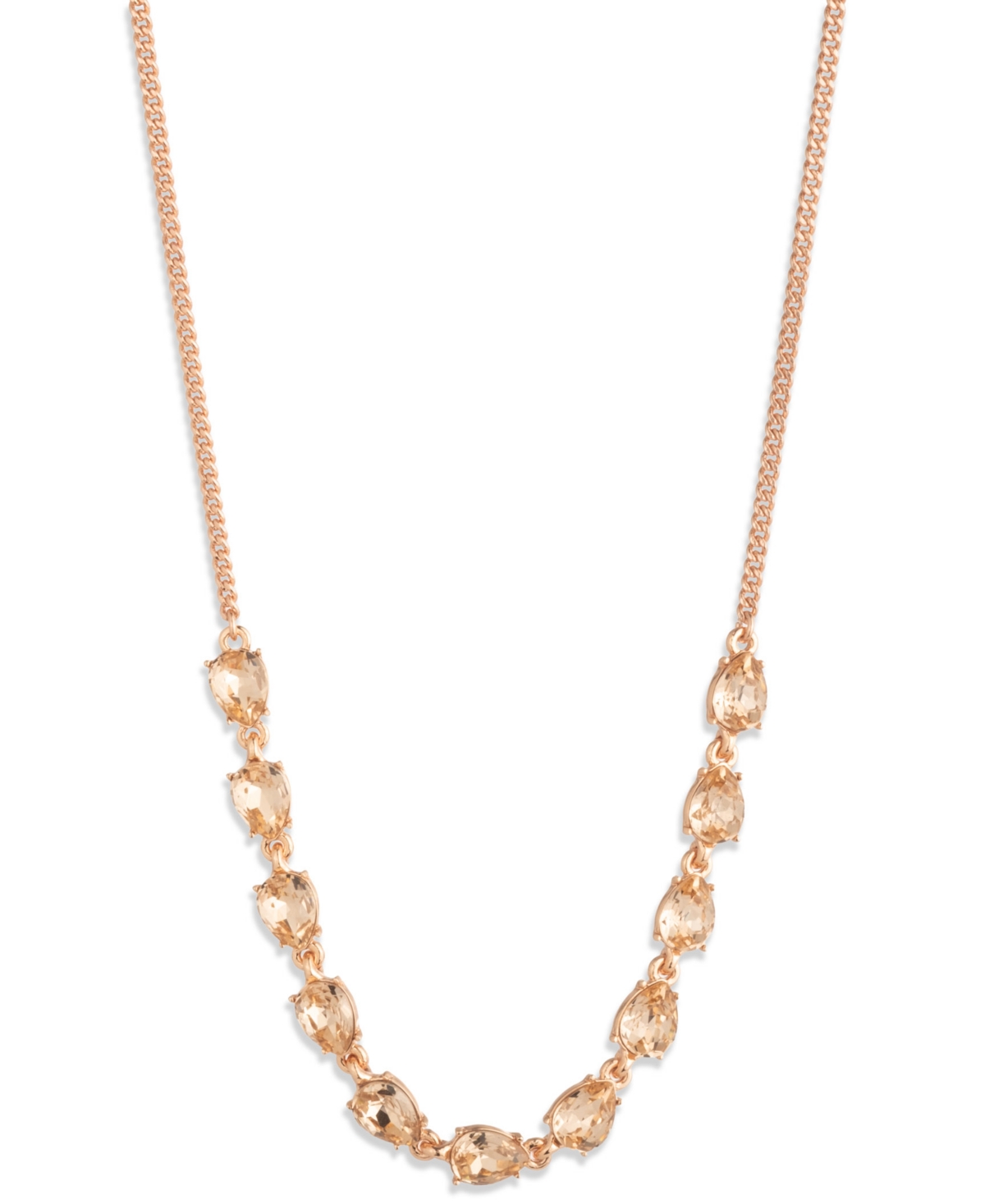 Givenchy Pear Glass Stone Extender Frontal Necklace In Gold