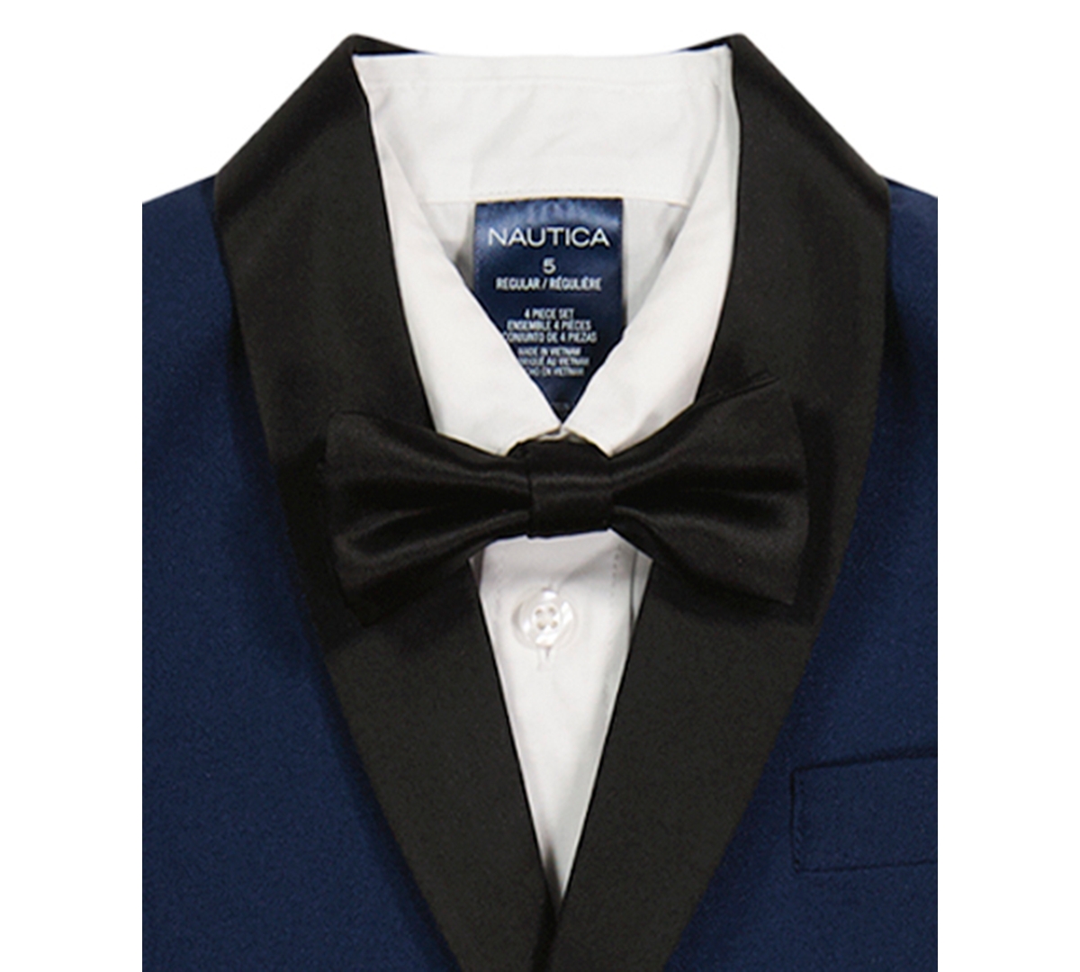 Nautica Boys 2t-7 4-piece Long Sleeve Shirt, Vest, Pants And Tie Set In Blue