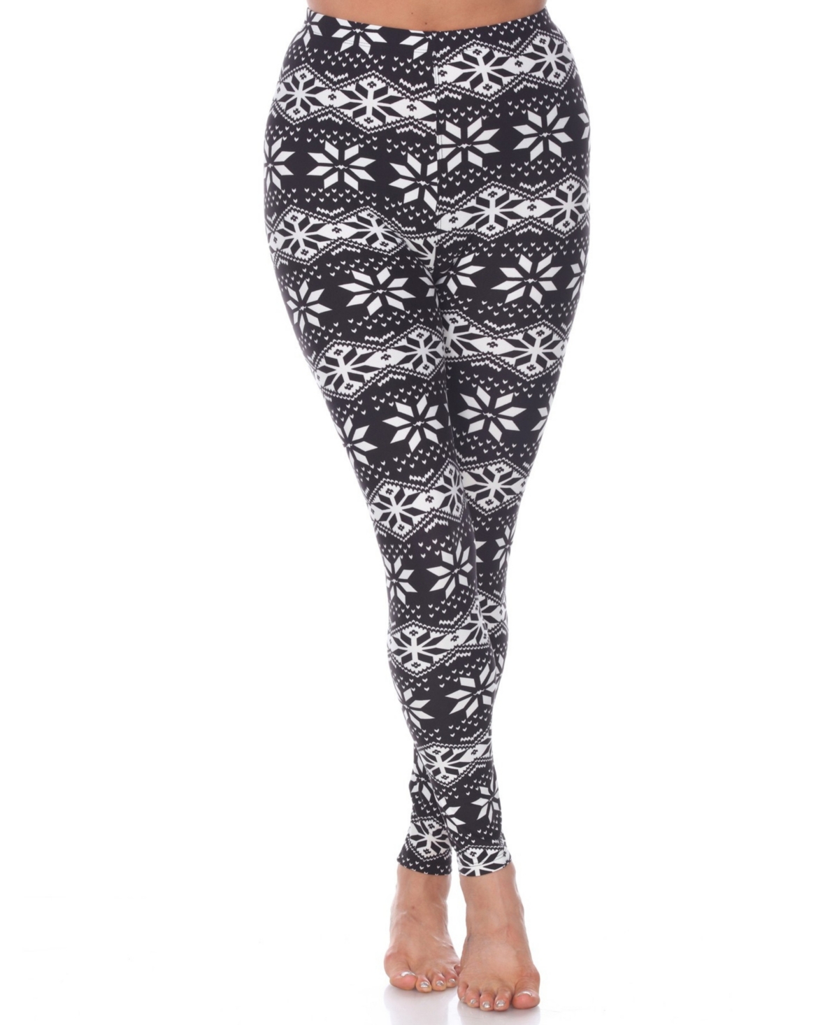 White Mark Plus Size Holiday Legging Pants, 3-pack In Multi