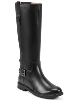 Easy Spirit - Women's Jackie eFlex Tall Buckle Riding Boots Black Leather