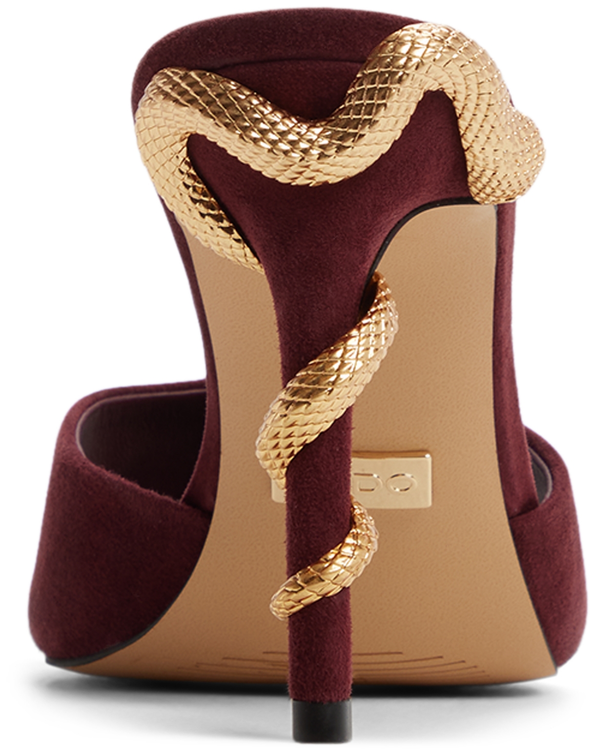 Aldo Seashella Pointed Toe Slide Sandal In Burgundy
