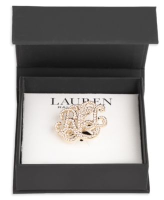 Crystal Stone Script Pin