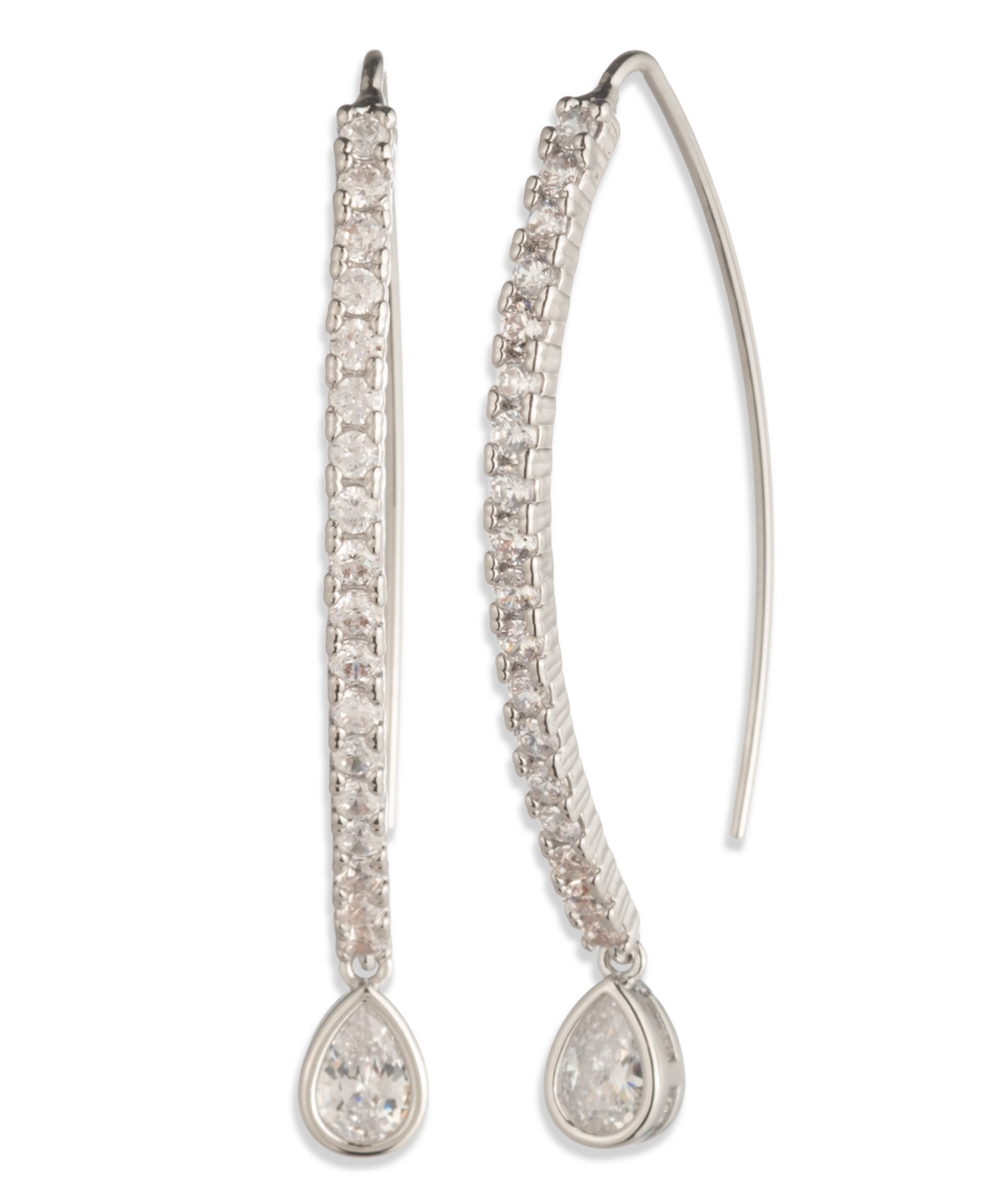 Givenchy Glass Stone Threader Pierced Earrings In White