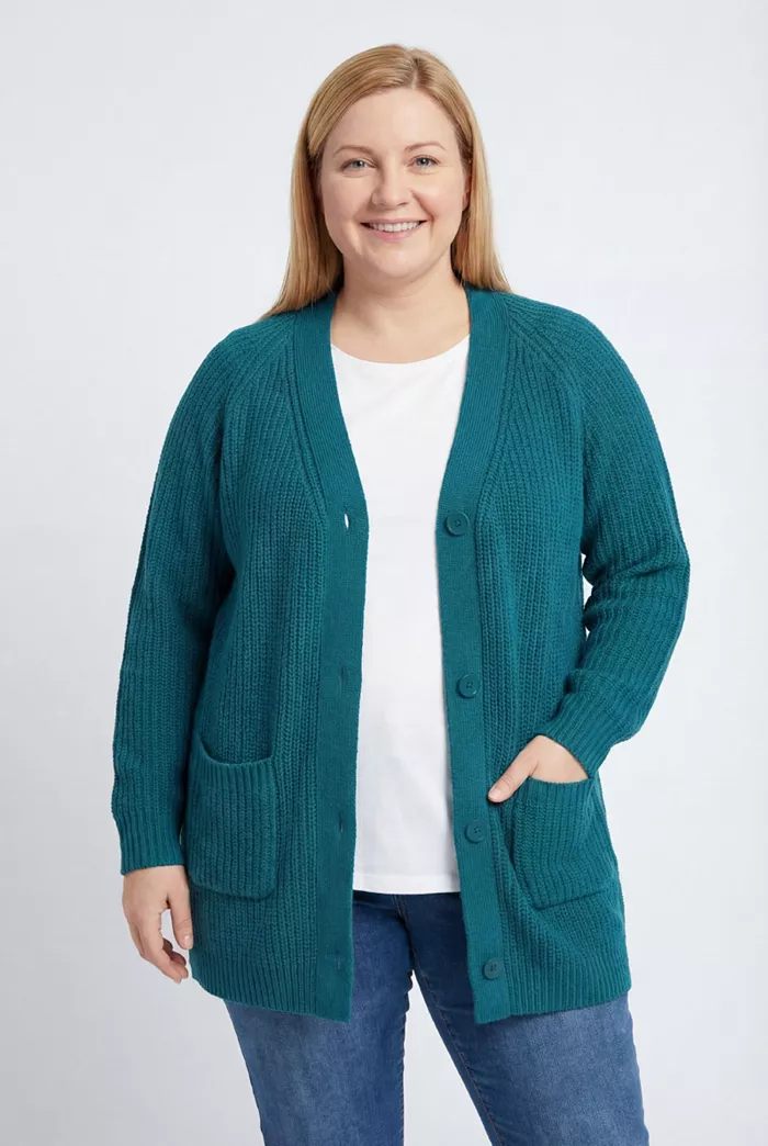 Plus Size Within Button-Front Shaker Cardigan Sweater - thumbnail 10