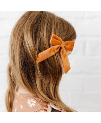 Child Girl's Spice Velvet Coquette Bow Clip