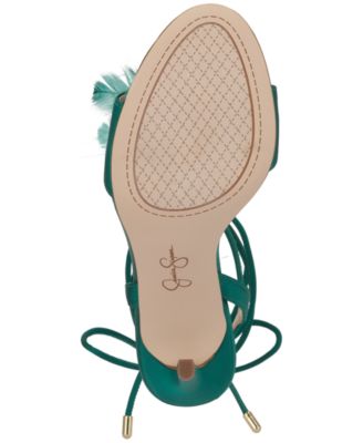 Women's Jenzin Feather Lace-Up Stiletto Dress Sandals