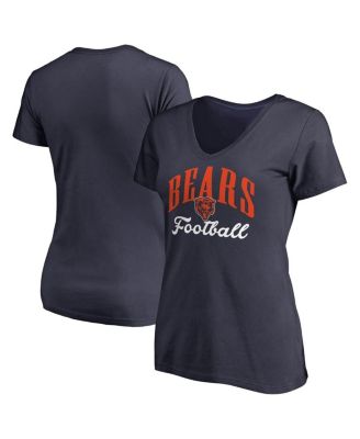Fanatics Mto Label - Women's Navy Chicago Bears Victory Script V-Neck T-shirt
