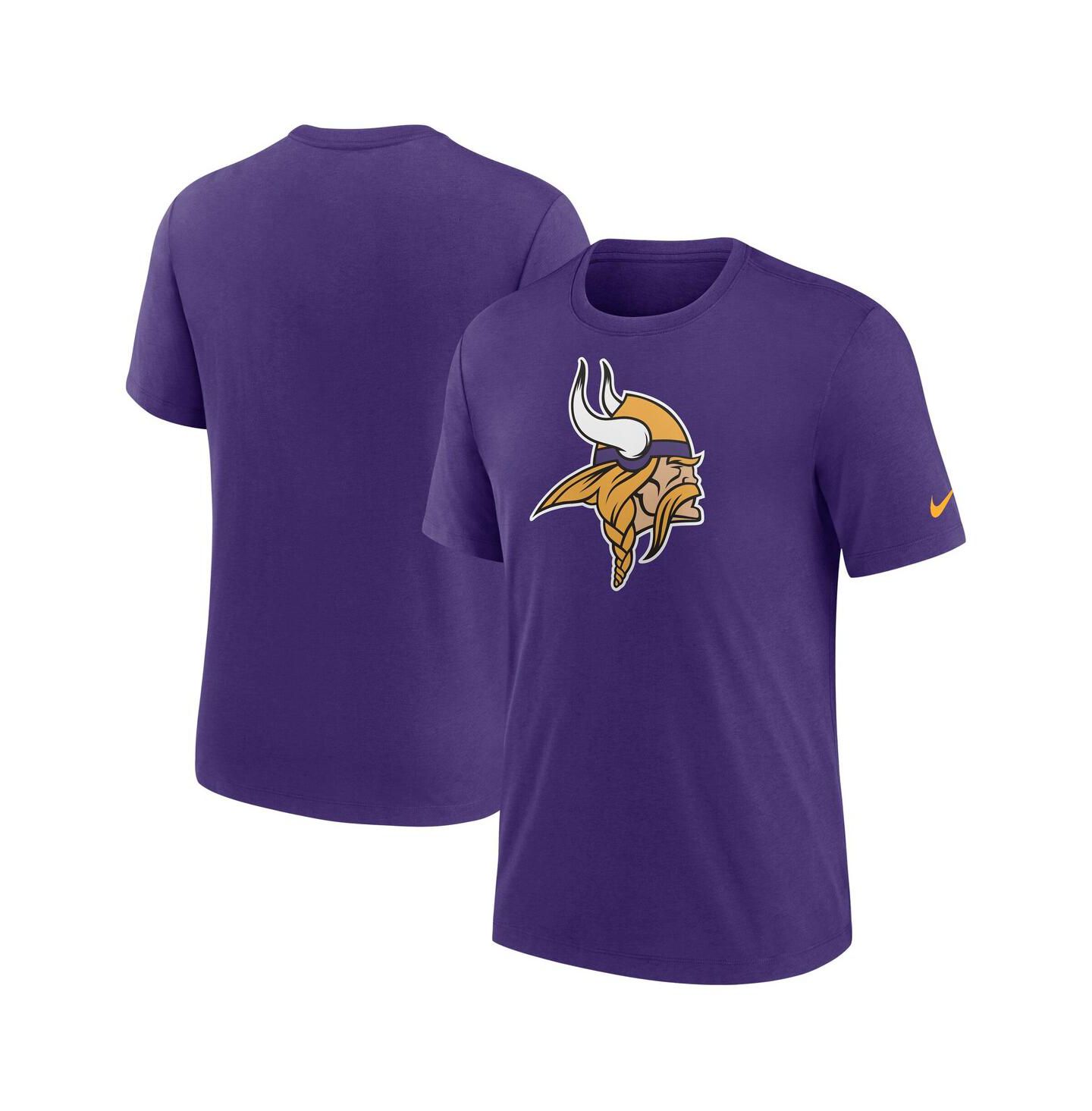 Мужская футболка Nike Purple Minnesota Vikings Rewind Logo Tri-Blend — фото 1