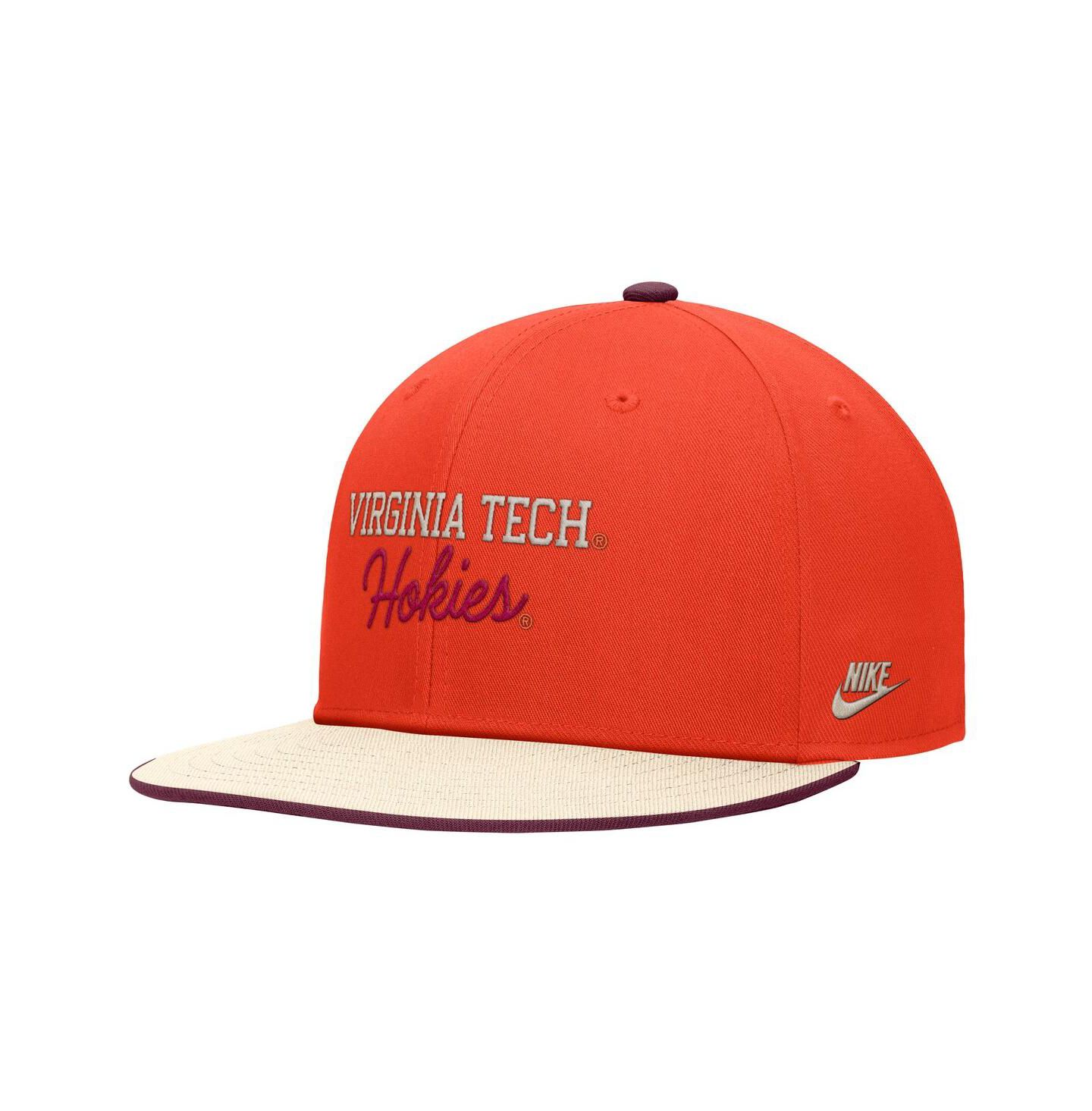Мужская кепка Nike Orange Virginia Tech Hokies Vintage Script Pro Dri-FIT Snapback Hat — фото 1