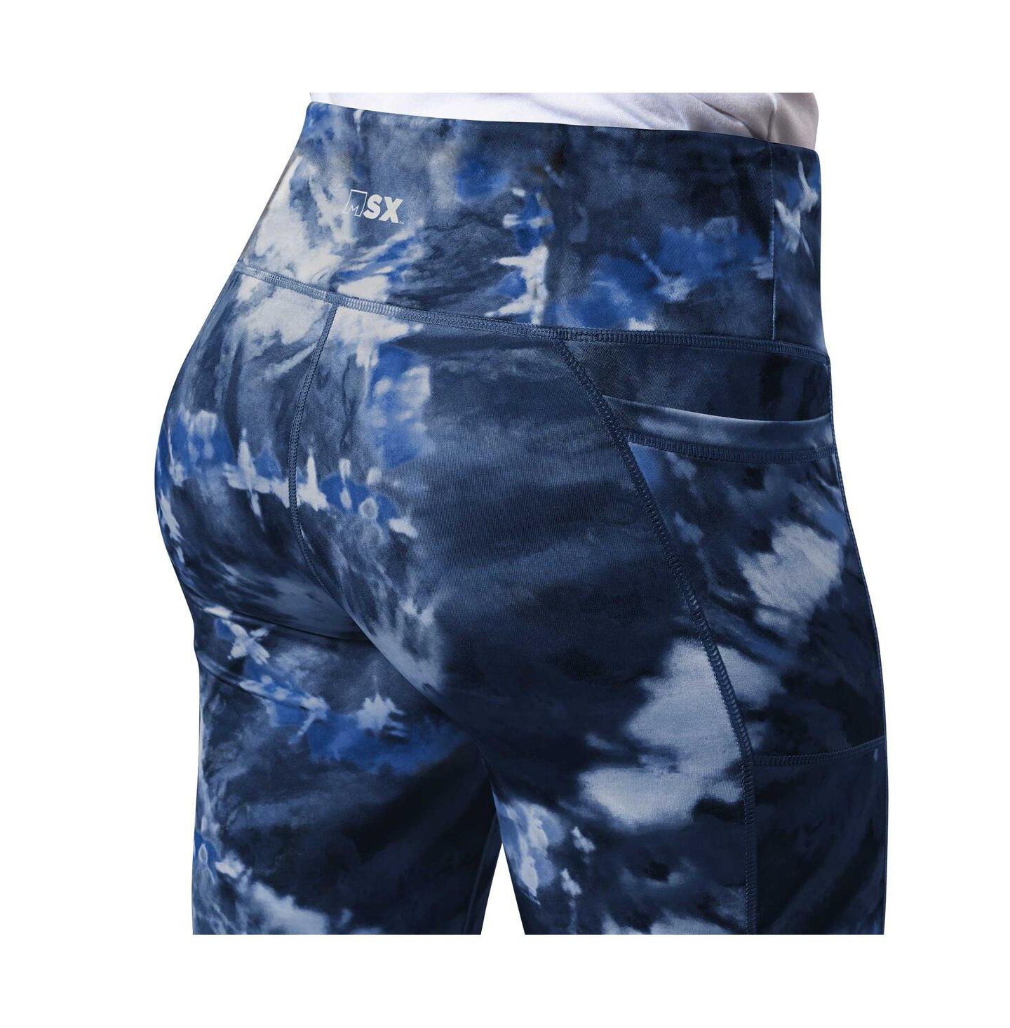 Женские леггинсы MSX by Michael Strahan Navy New York Giants Aubrey Tie-Dye — фото 3