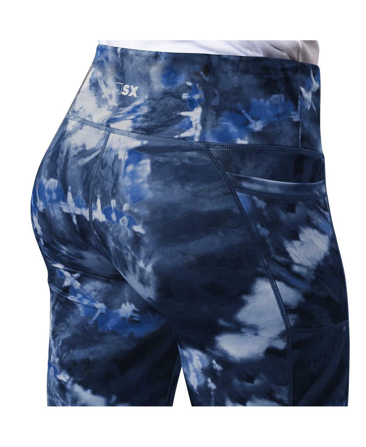 Msx by Michael Strahan Women's Navy New York Giants Aubrey Tie-Dye Leggings