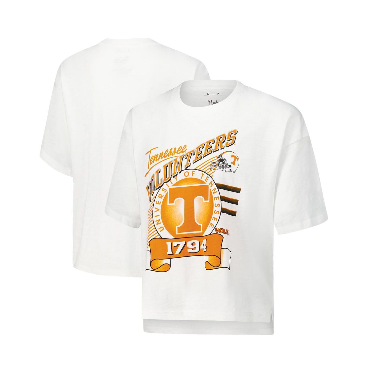 Женская футболка Pressbox White Tennessee Volunteers Rock Roll Slub — фото 1
