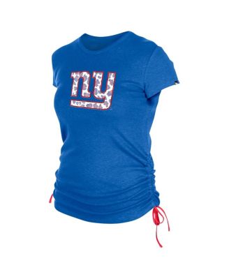 Women's Royal New York Giants Ruched Side T-Shirt