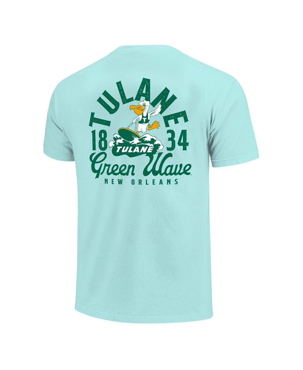 Image One Big Boys And Girls Teal Tulane Green Wave Comfort Colors Mascot Overlay T-shirt In Blue