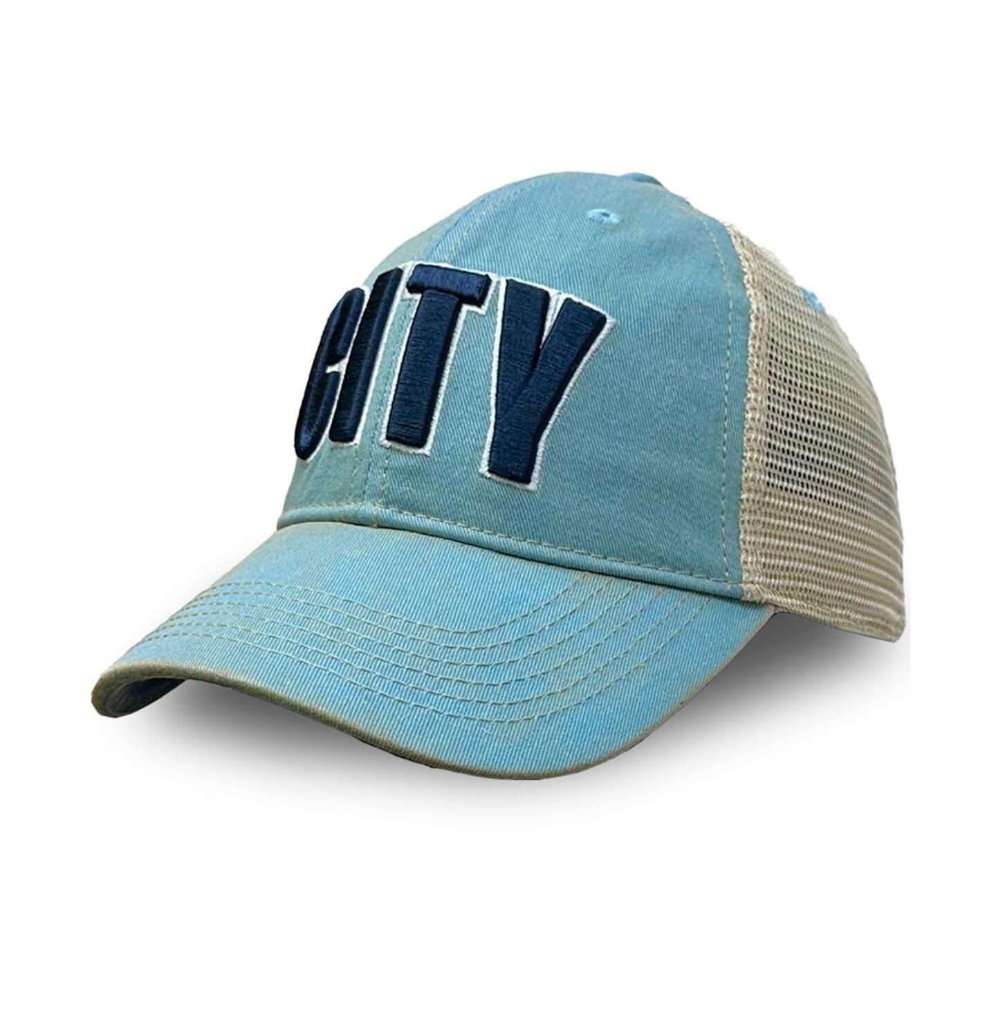 Мужская кепка 1863FC Sky Blue Manchester City Washed Trucker Adjustable Hat — фото 1