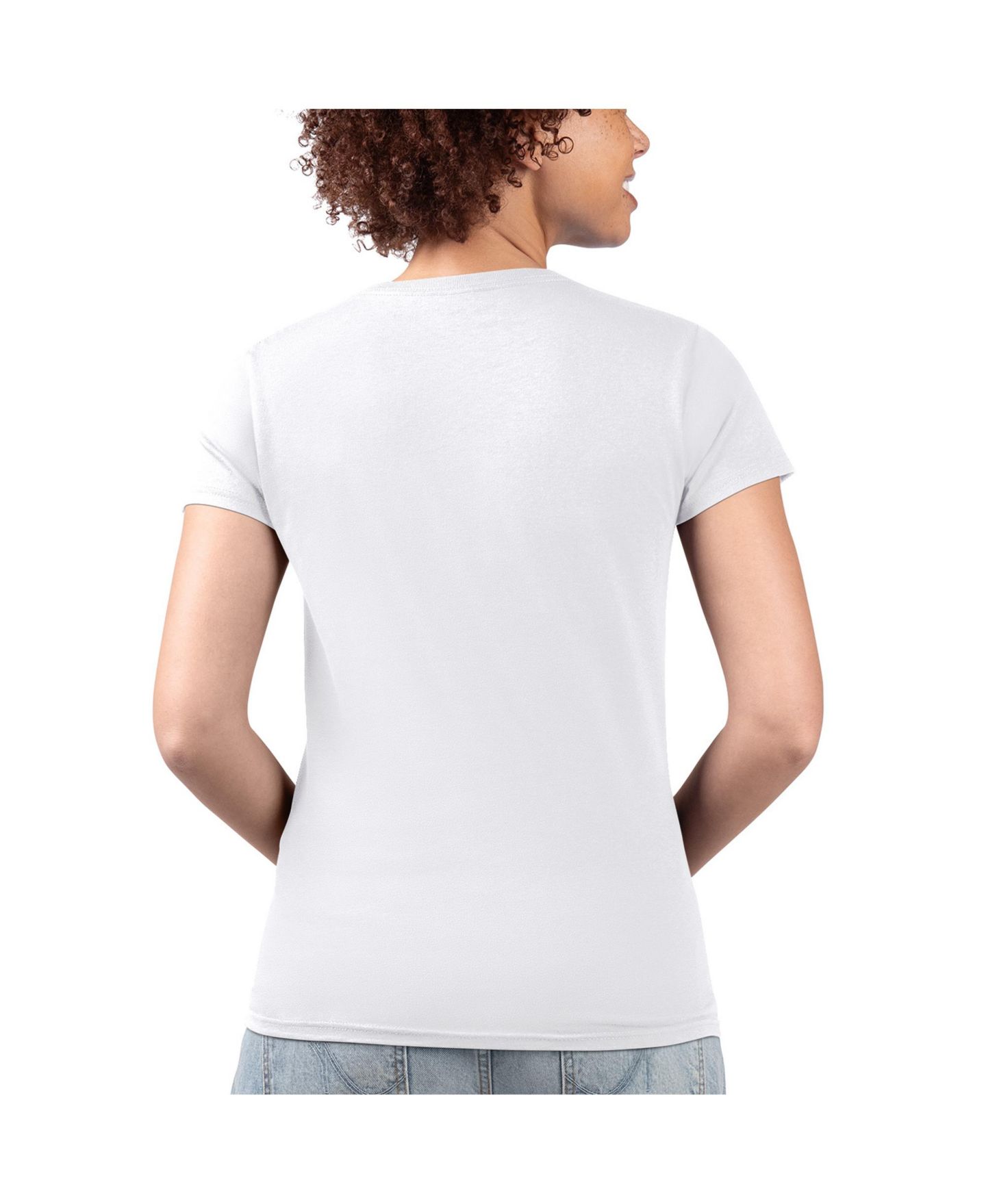 Женская футболка G-III 4Her by Carl Banks White Milwaukee Brewers Super-Slim Fit Lightweight City Graphic V-Neck — фото 5