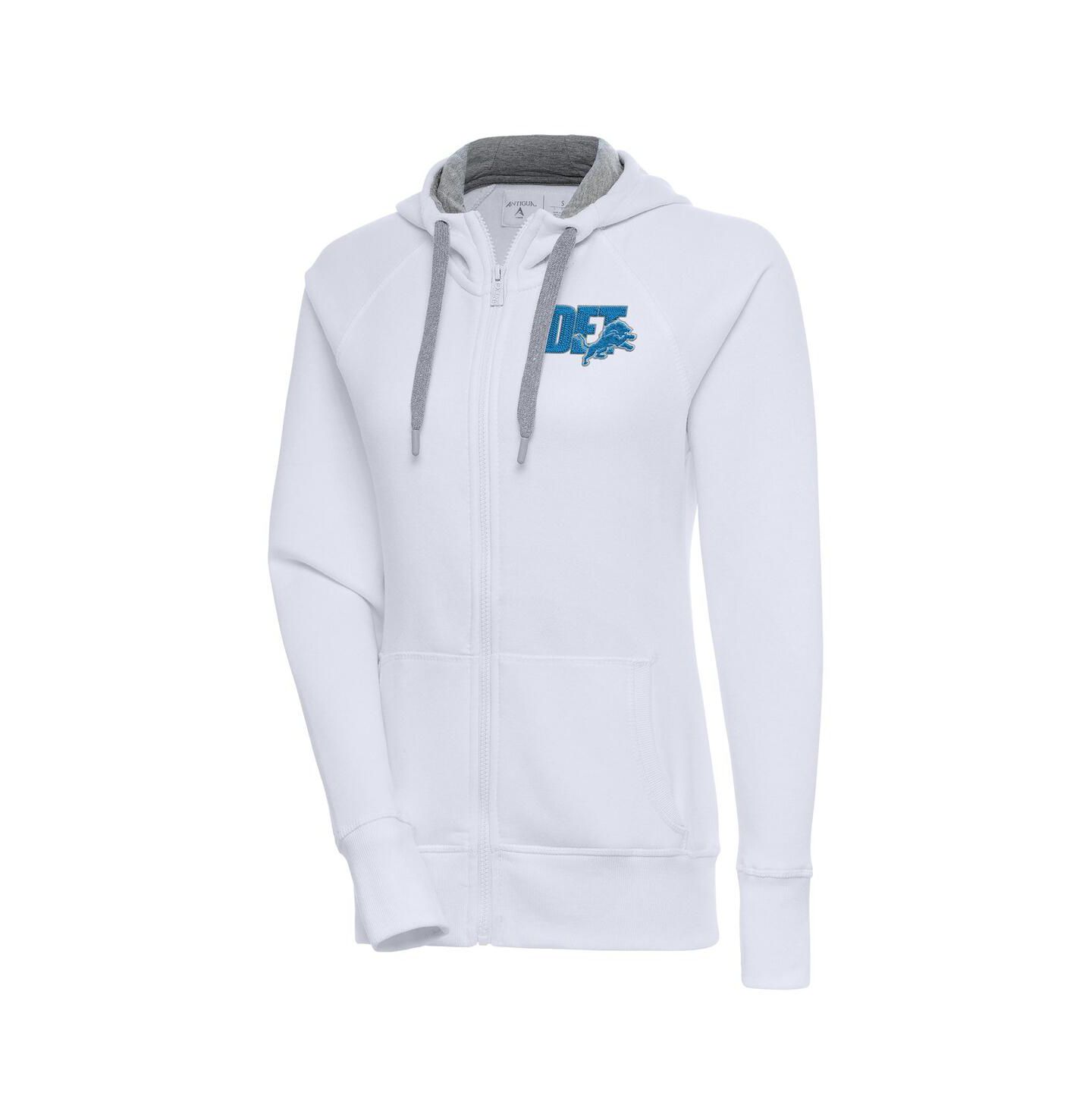 Женское худи Antigua White Detroit Lions Victory Full-Zip — фото 1