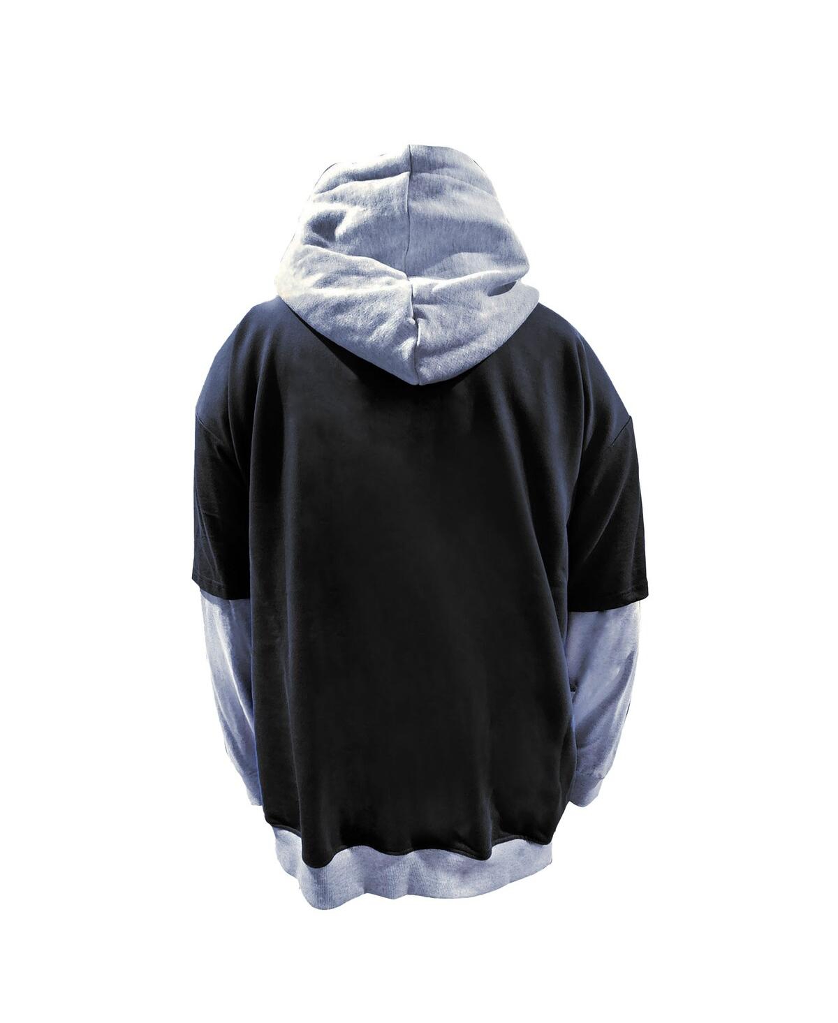 Profile Men's Black/heather Gray Las Vegas Raiders Big Tall Twofer Pullover Hoodie In Black