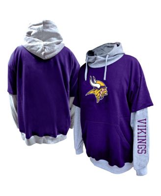 Profile - Men's Purple/Heather Gray Minnesota Vikings Big Tall Twofer Pullover Hoodie