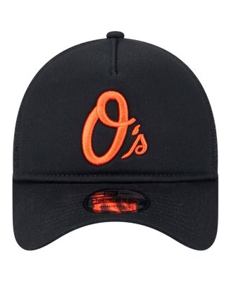 Men's Black Baltimore Orioles 9FORTY A-Frame Trucker Adjustable Hat