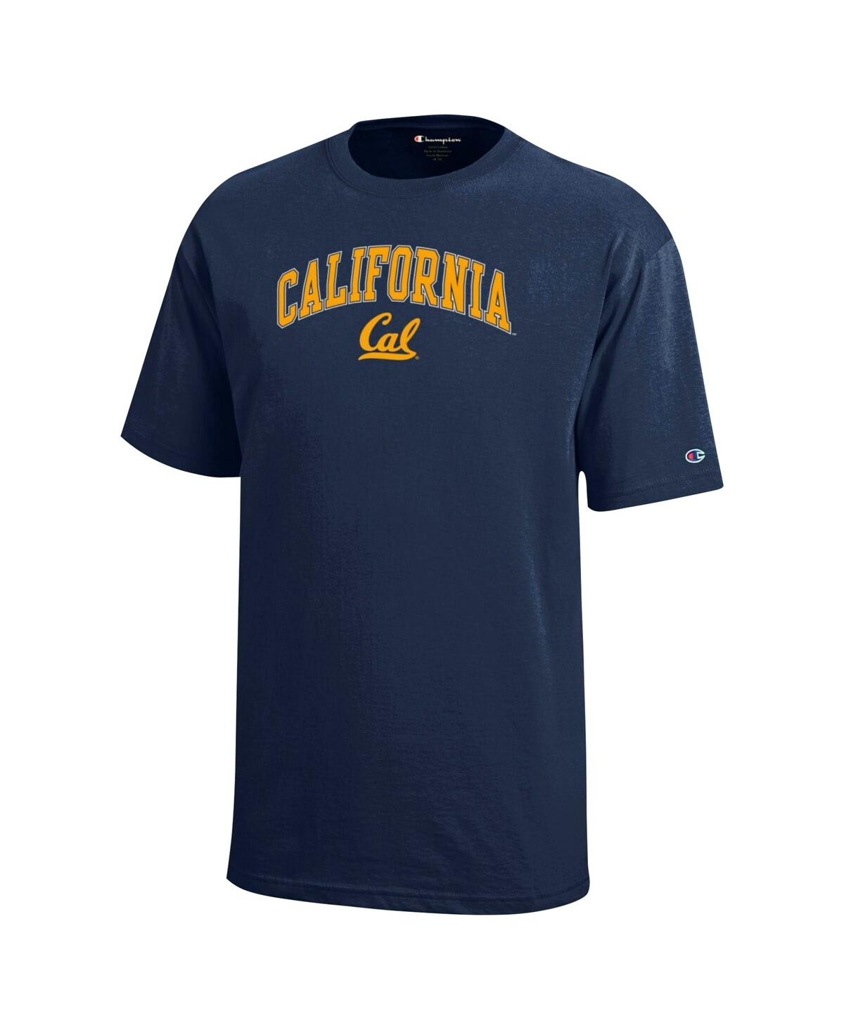 Champion Big Boys And Girls Navy Cal Bears Arch Over Logo T-shirt In Blue