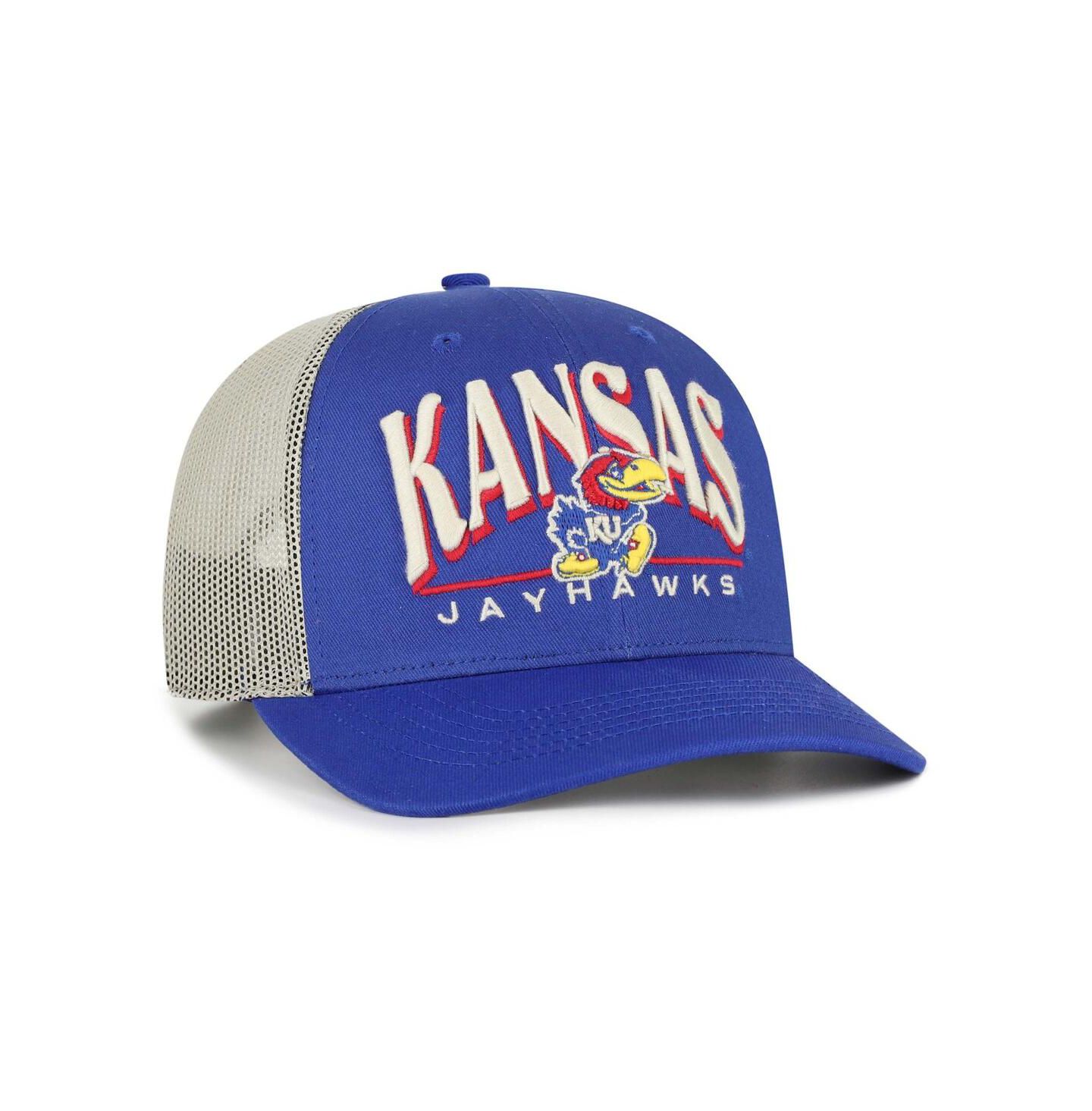 Мужская кепка '47 Brand Royal Kansas Jayhawks Arid Adjustable Trucker Hat — фото 2