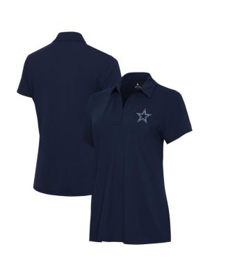Women's Navy Dallas Cowboys Era V-Neck Polo Shirt