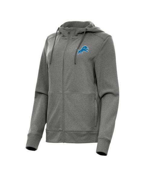 Женские куртки Antigua Women's Heather Charcoal Detroit Lions Seeker Full-Zip Hooded Jacket